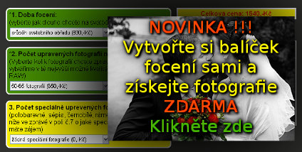 novinka online kalkultor ceny focen svatby